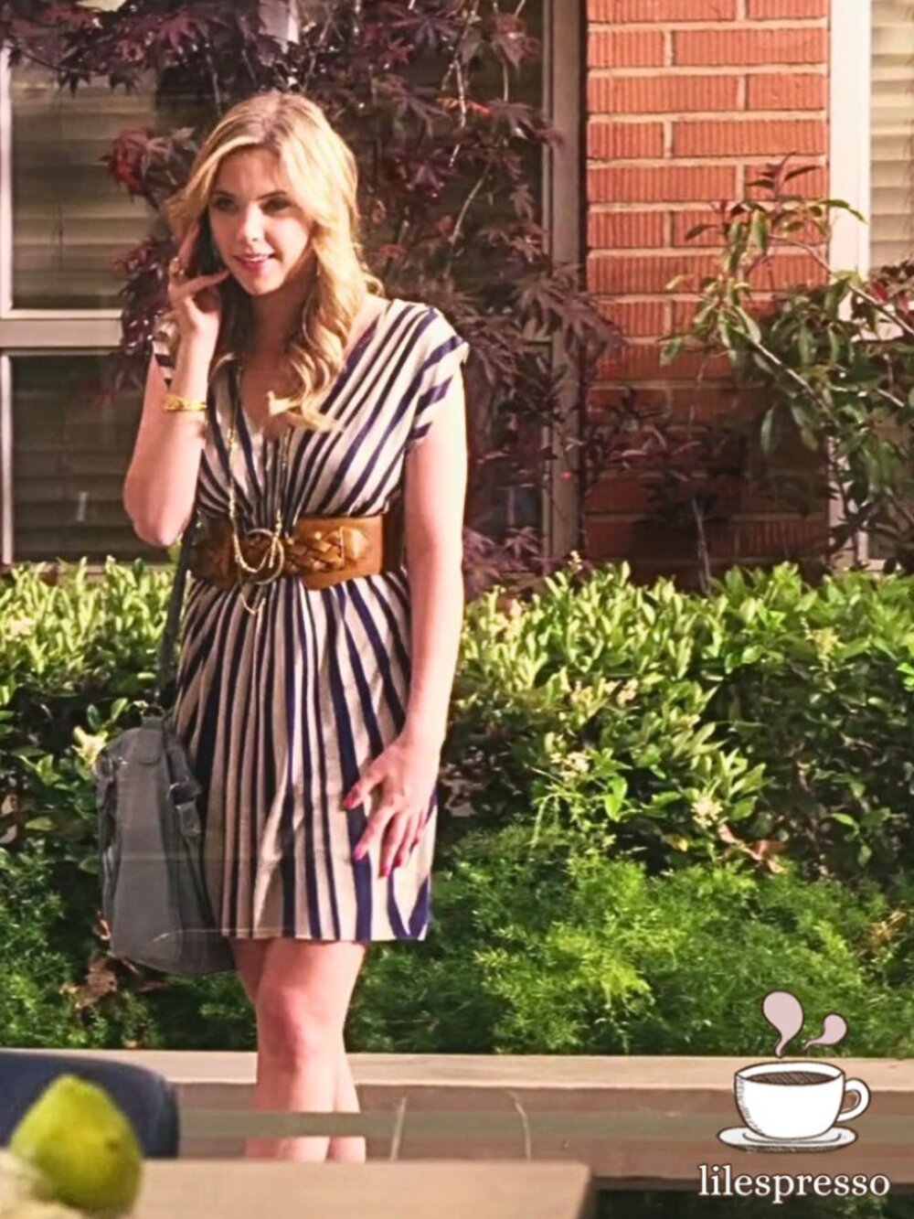 remain navy cream stripe dress ASO hanna marin pretty little liars (medium) - Picture 2 of 9